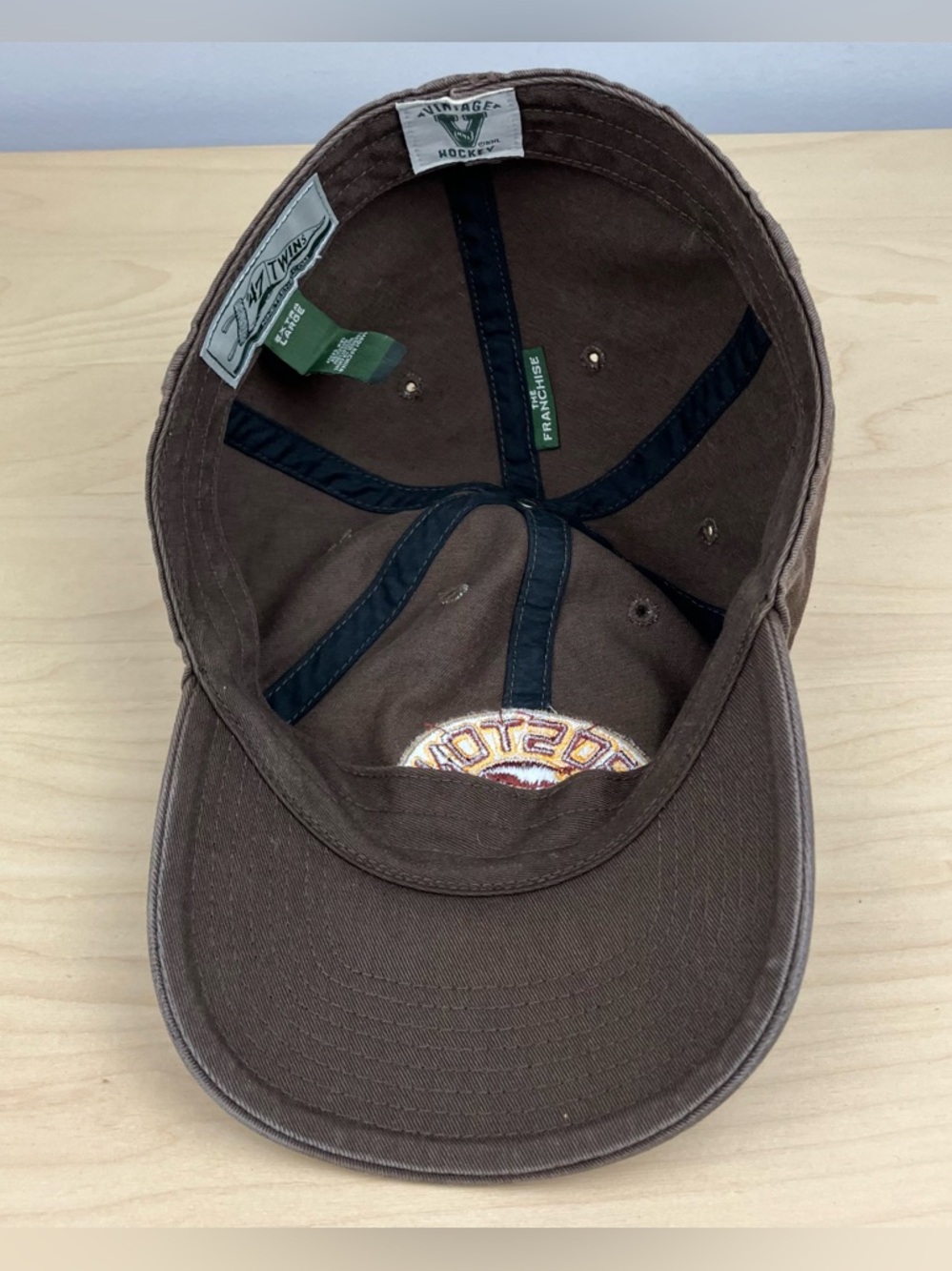 47 Boston Bruins NHL Fitted Hat Size XL Brown Vintage Hockey Logo Twins Ent - Picture 9 of 11
